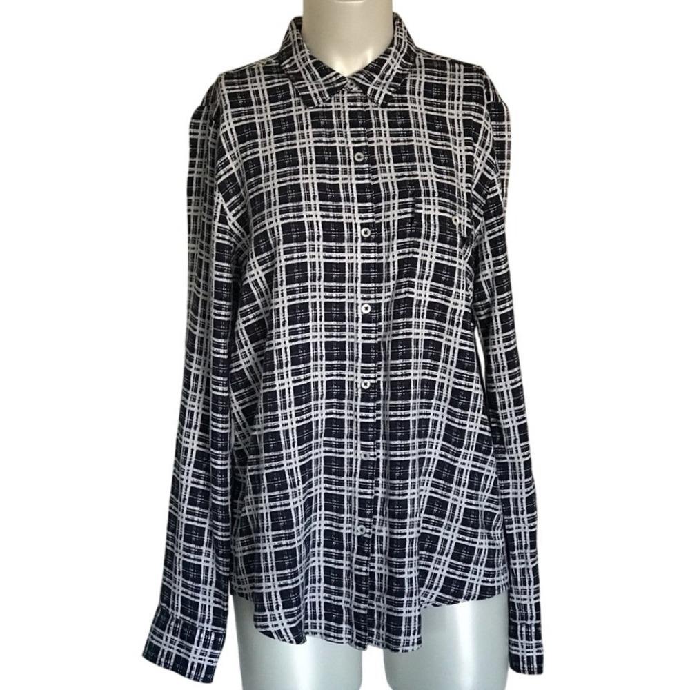 SOFT JOIE BLUE &‎ WHITE LONG SLEEVE BUTTON DOWN